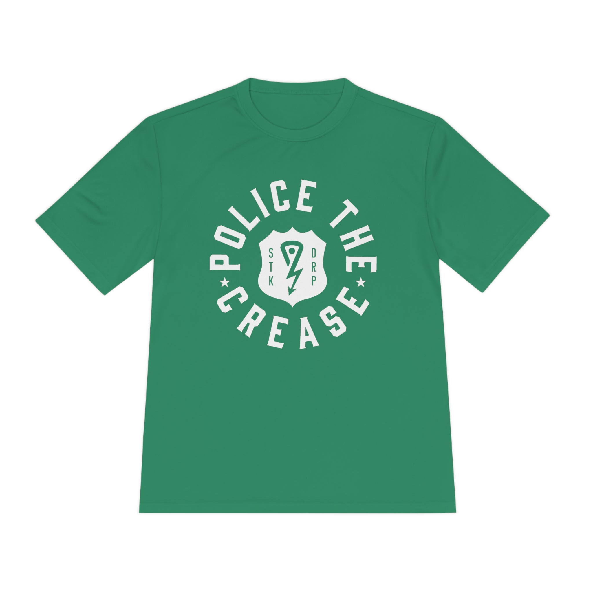 Adult Sport-Tek Police The Crease Tee Green – Stick Drop Lacrosse