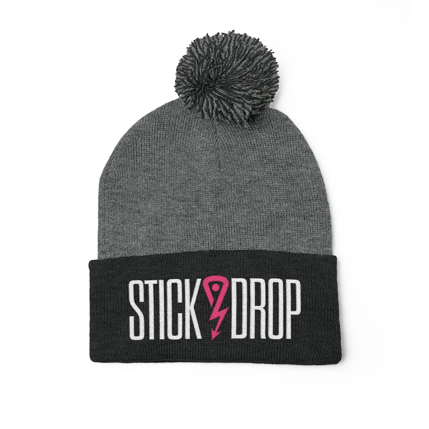 Stick Drop Pom-Pom Knit Cap