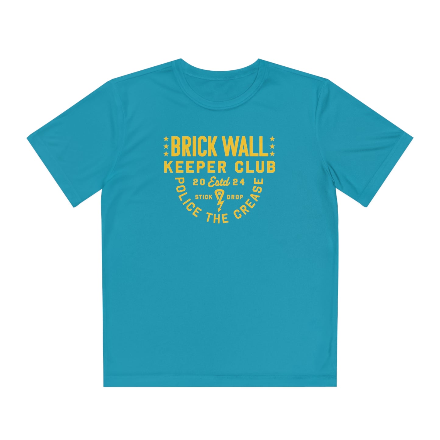 Youth Sport-Tek Brick Wall Keeper Club Tropic Blue Tee