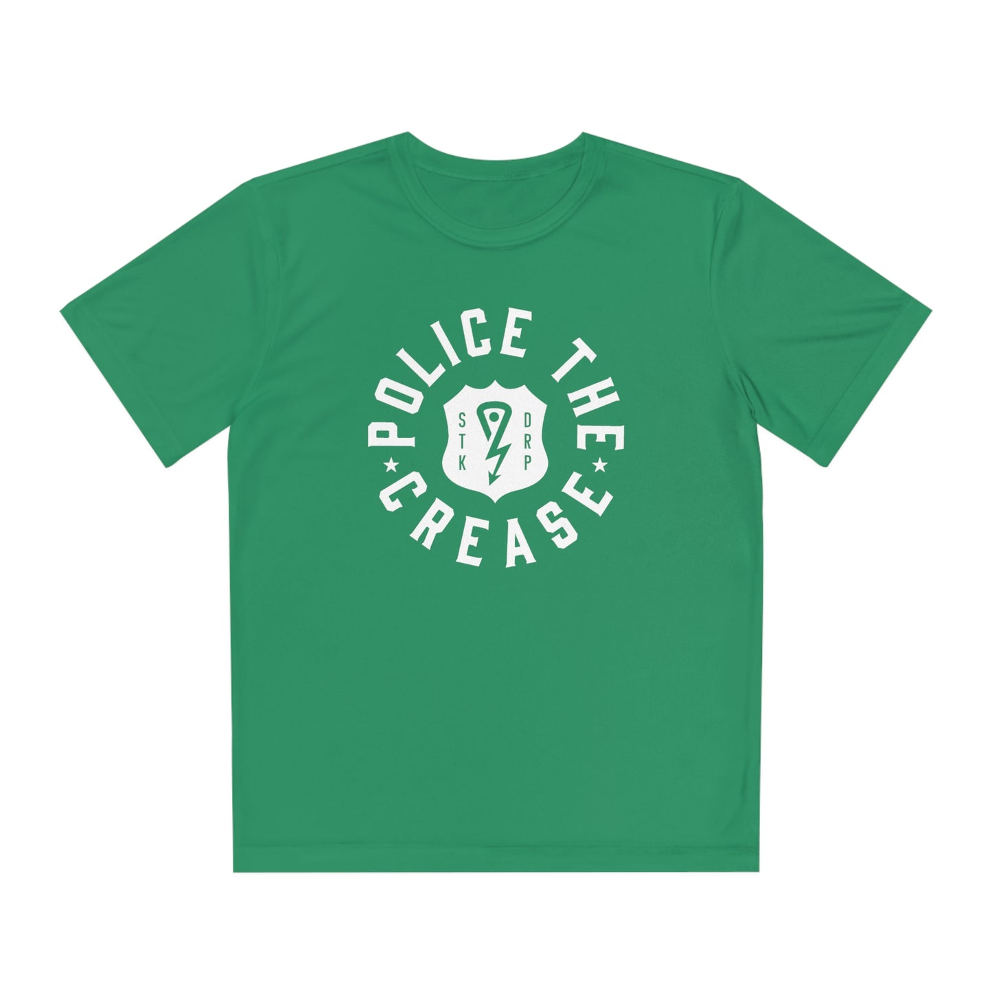 Youth Sport-Tek Police The Crease Green Tee
