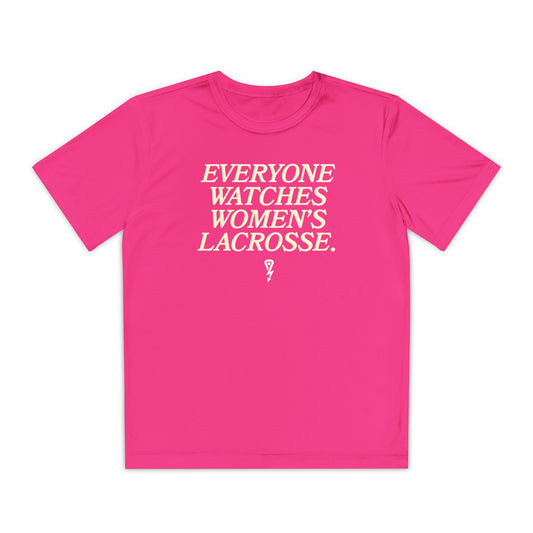 Youth Sport-Tek Everyone Watches Tee Bright Pink