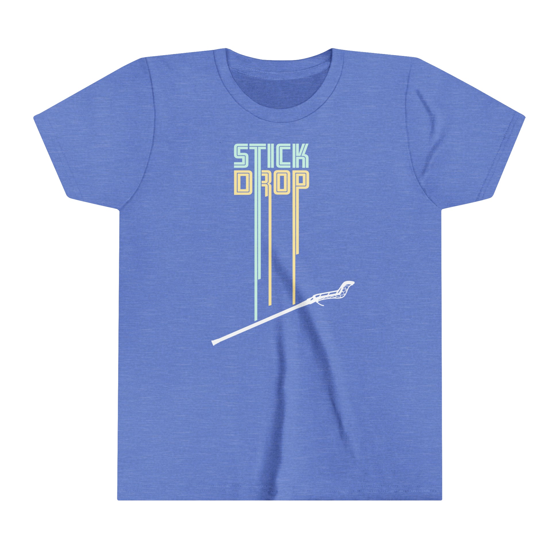 Bright heather blue Stick Drop Drip Short Sleeve T-shirt