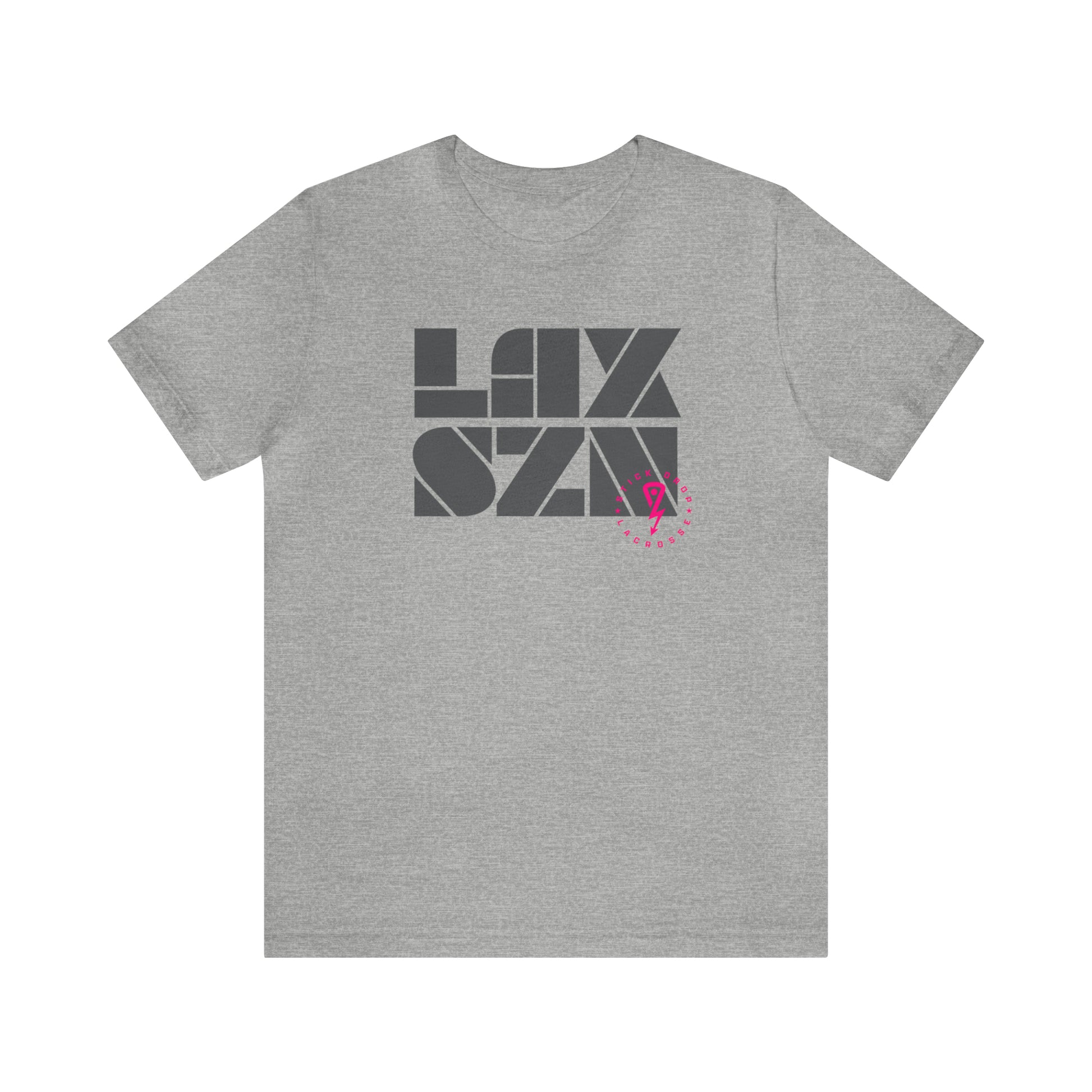 Gray on Gray Lax Season T-shirt with hot pink SDL logo