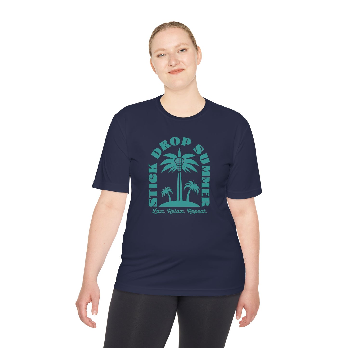 Adult Sport-Tek Stick Drop Summer Navy Tee