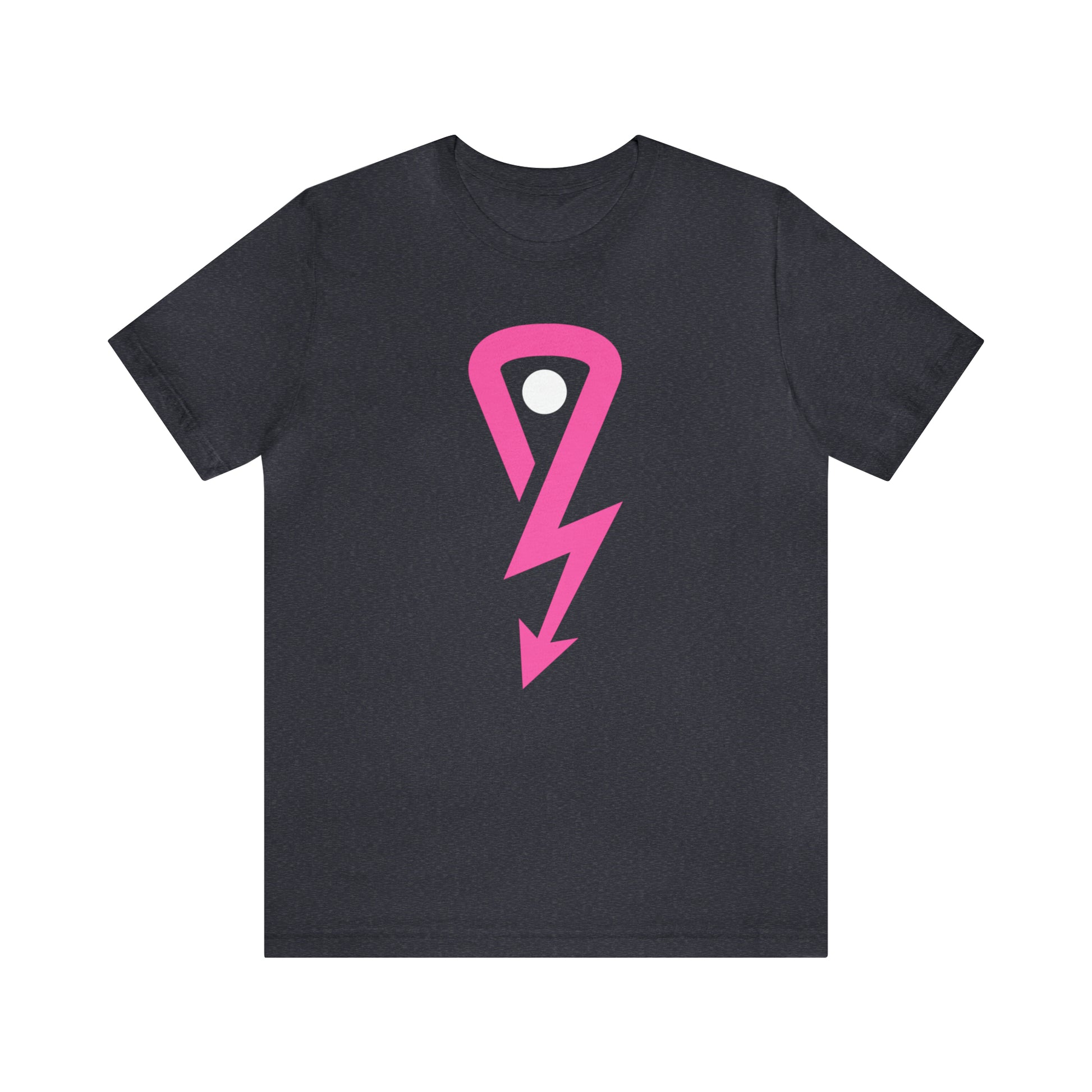 Heather Navy Short Sleeve T-shirt  with hot pink Stick Drop Lax logo