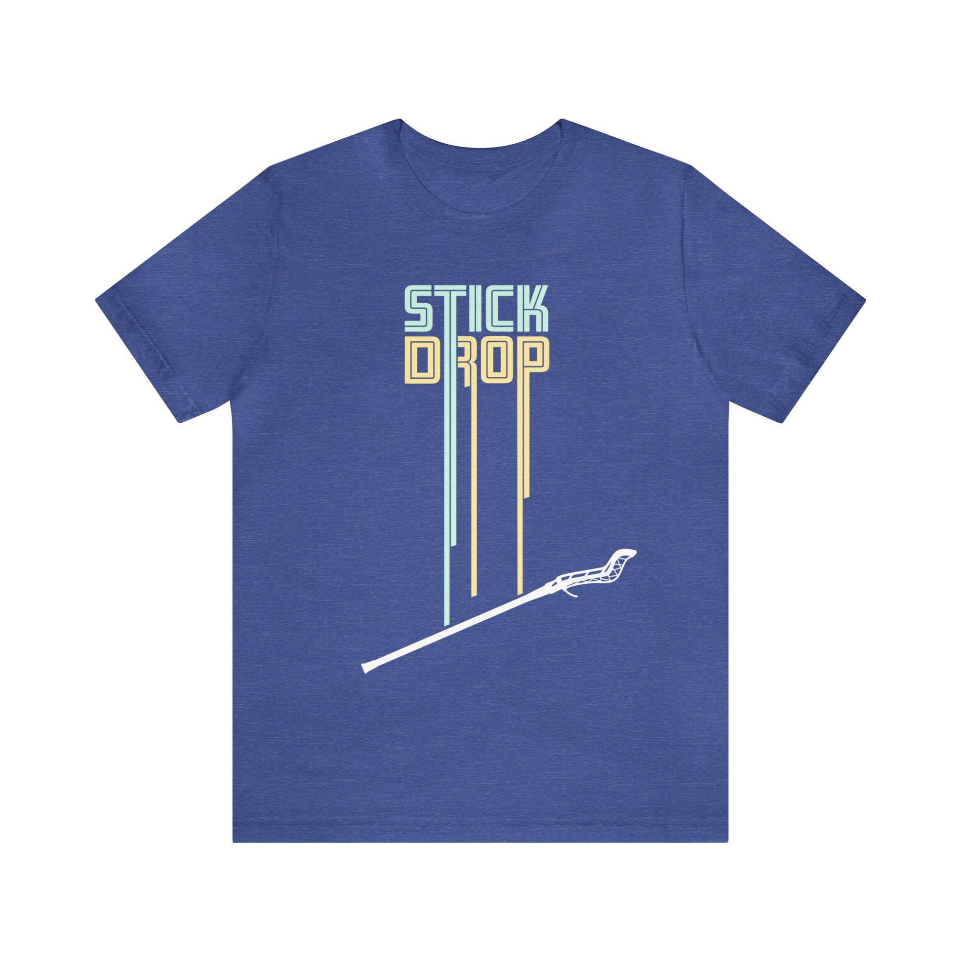 Heather Blue Stick Drop Drip Short Sleeve T-shirt