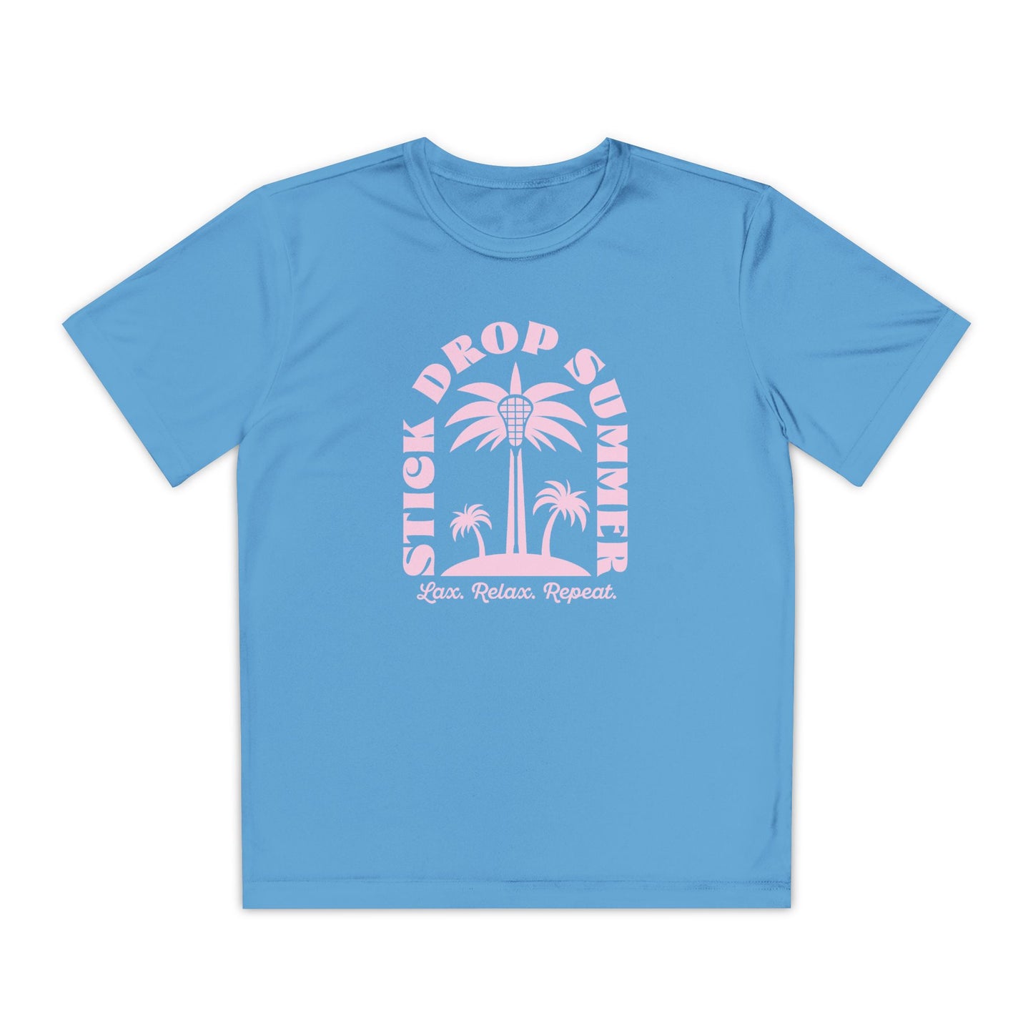 Youth Sport-Tek Stick Drop Summer University Blue Tee
