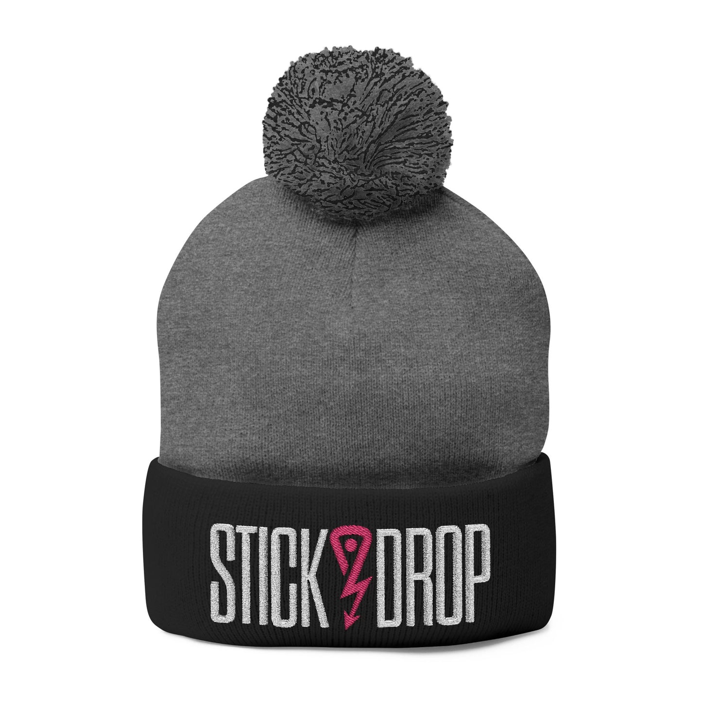 Stick Drop Pom-Pom Knit Cap