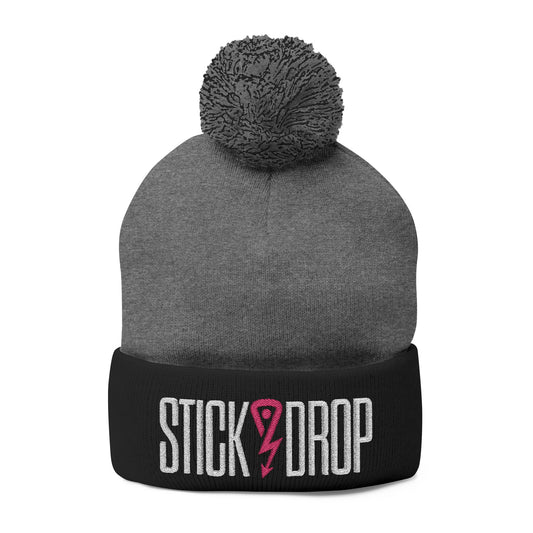 Stick Drop Pom-Pom Knit Cap