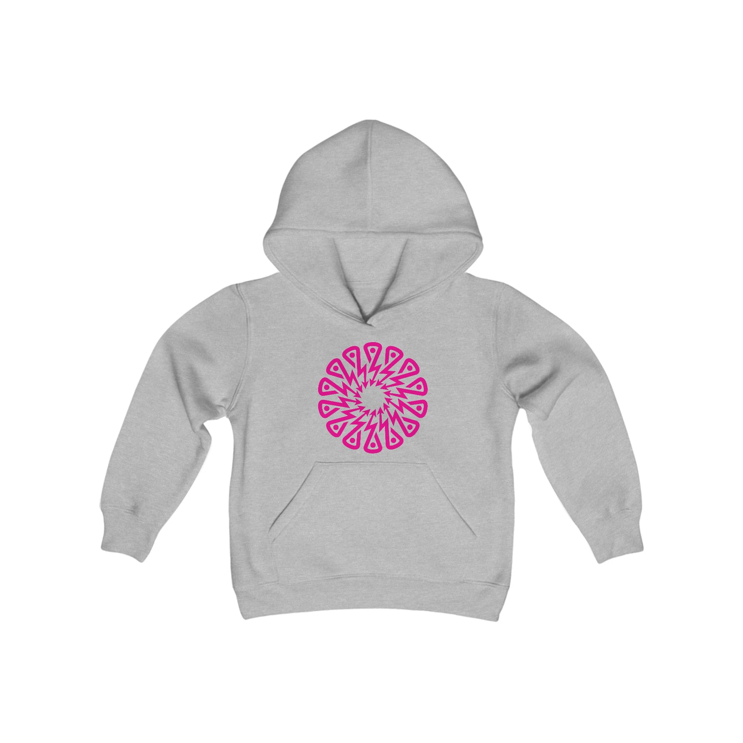 Gray Youth Logo Pink Flower Hoodie